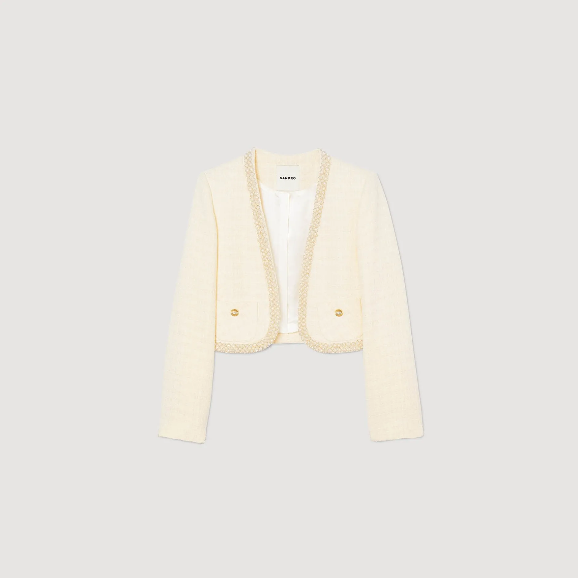 Femme SANDRO Veste Courte En Tweed