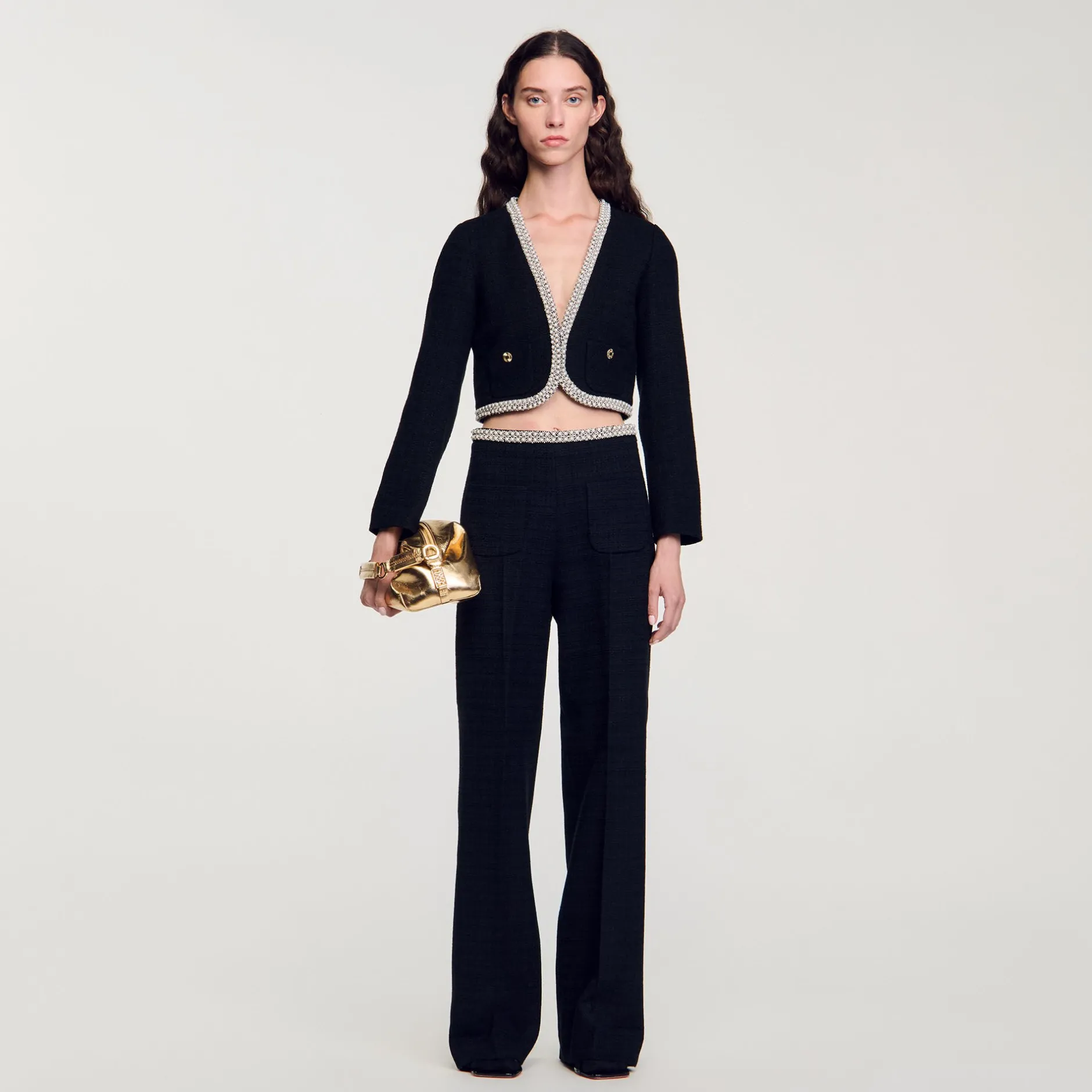 Femme SANDRO Veste Courte En Tweed