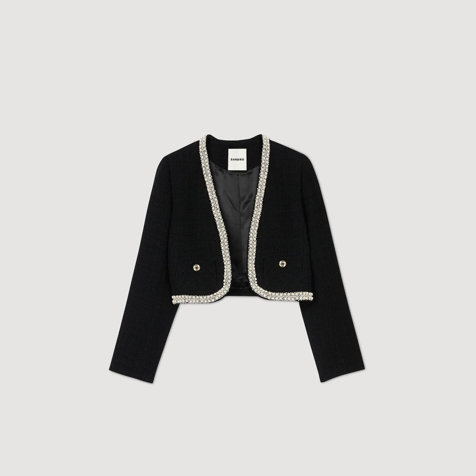 Femme SANDRO Veste Courte En Tweed