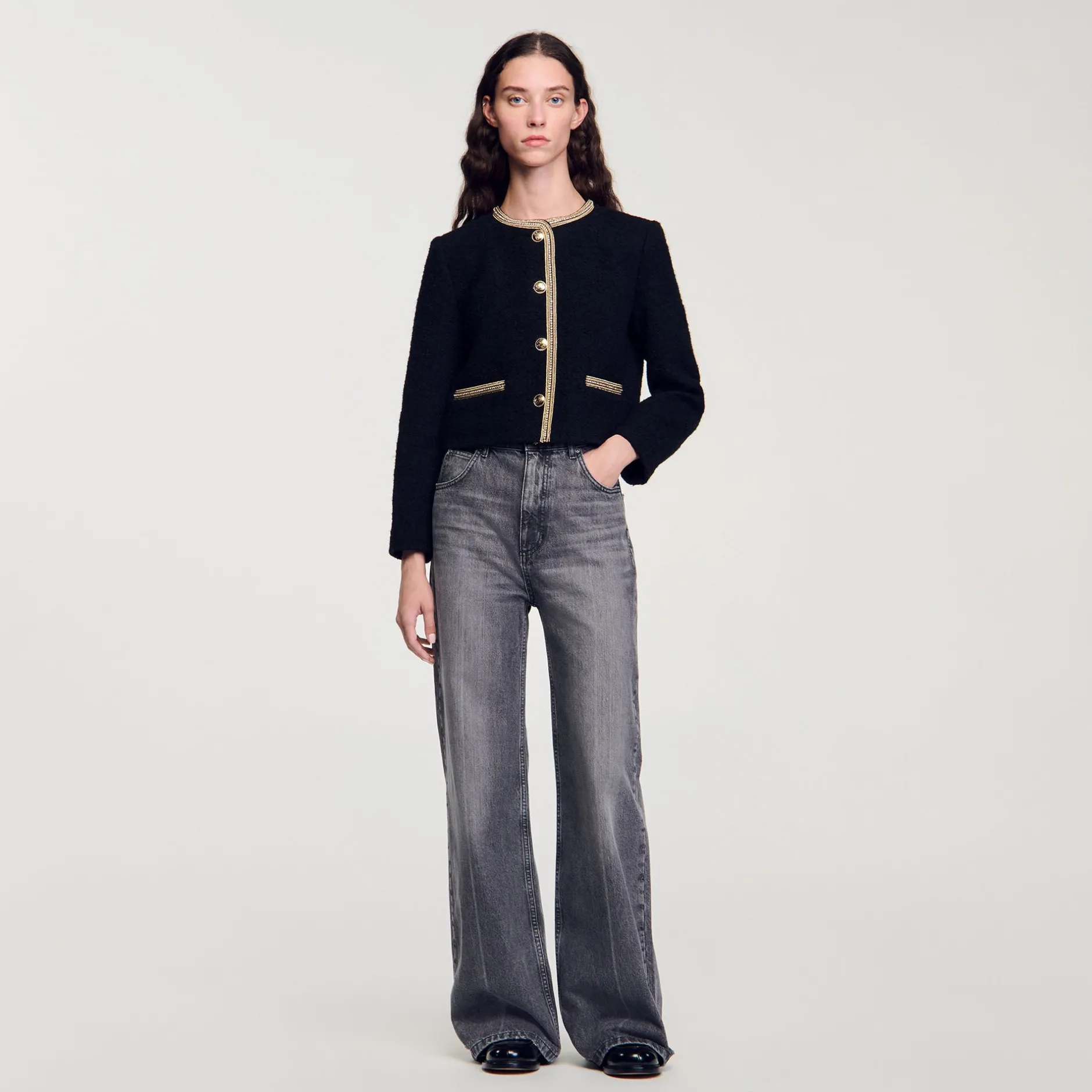 Femme SANDRO Veste Courte En Tweed