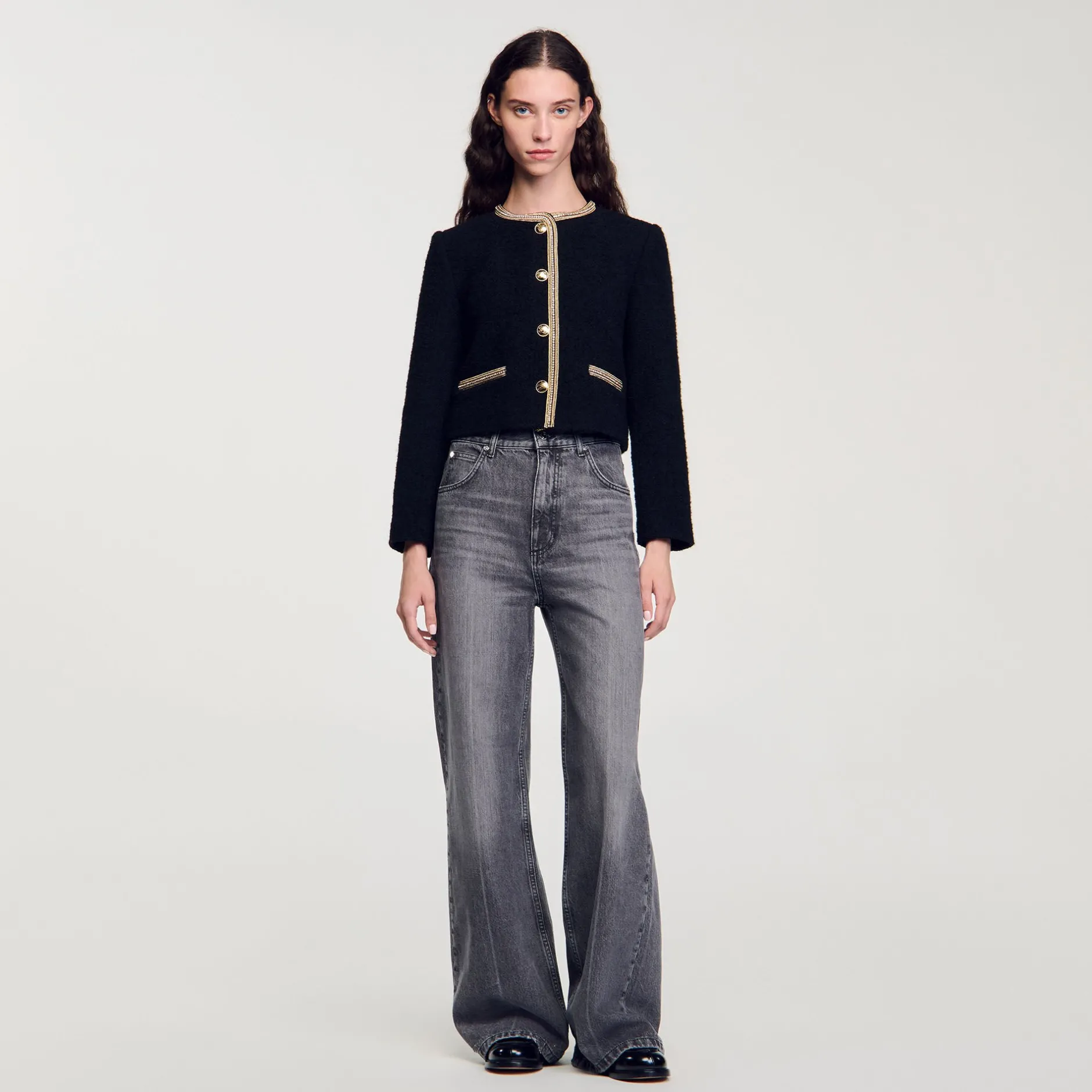 Femme SANDRO Veste Courte En Tweed