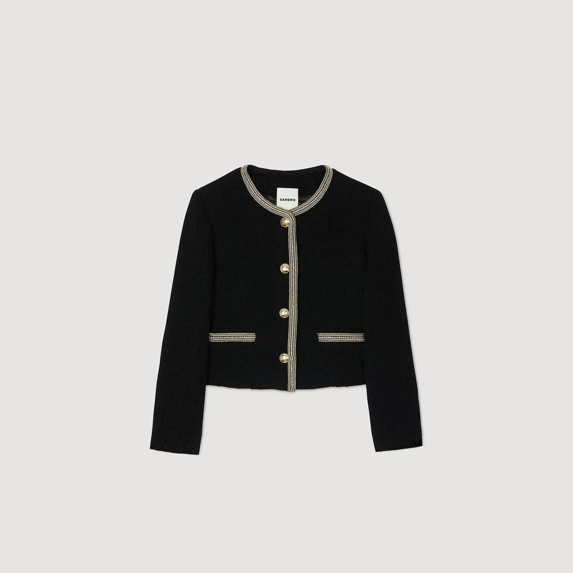 Femme SANDRO Veste Courte En Tweed