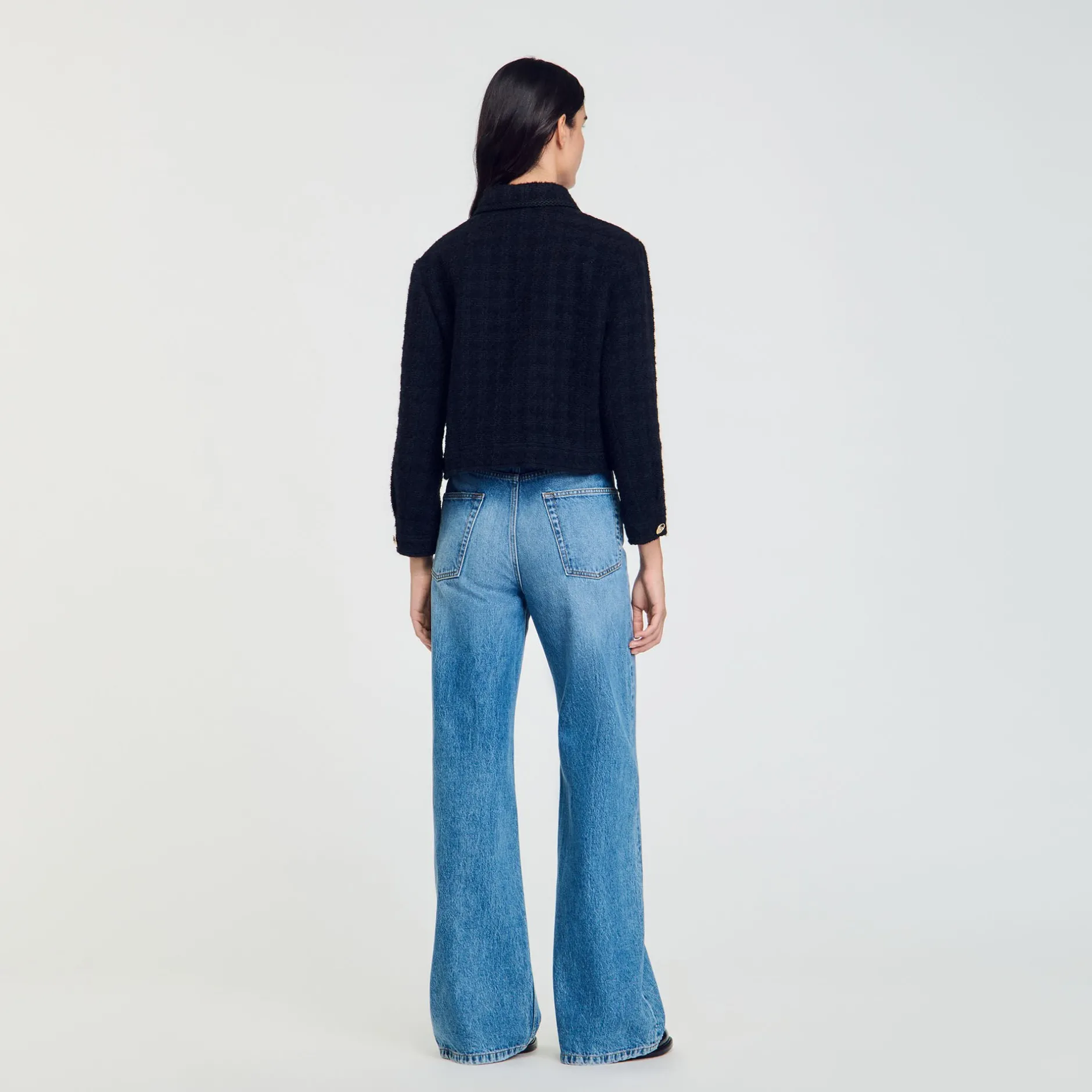 Femme SANDRO Veste Courte En Tweed