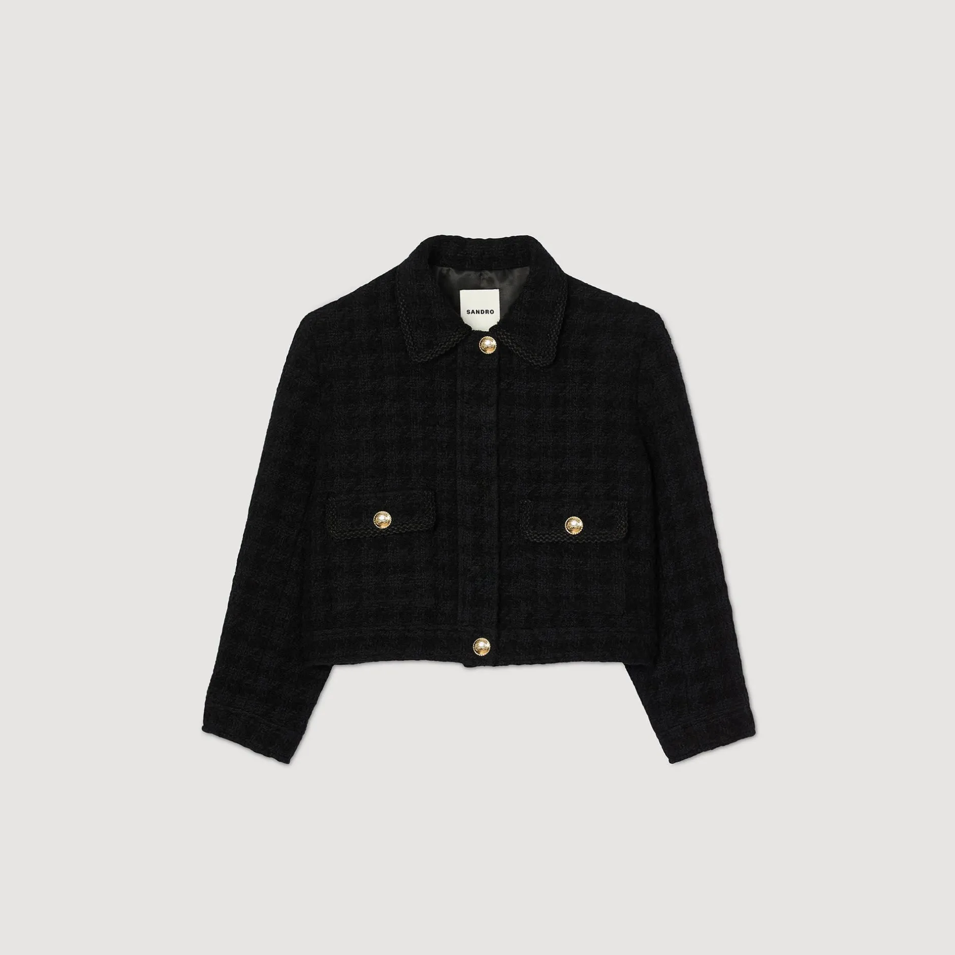 Femme SANDRO Veste Courte En Tweed