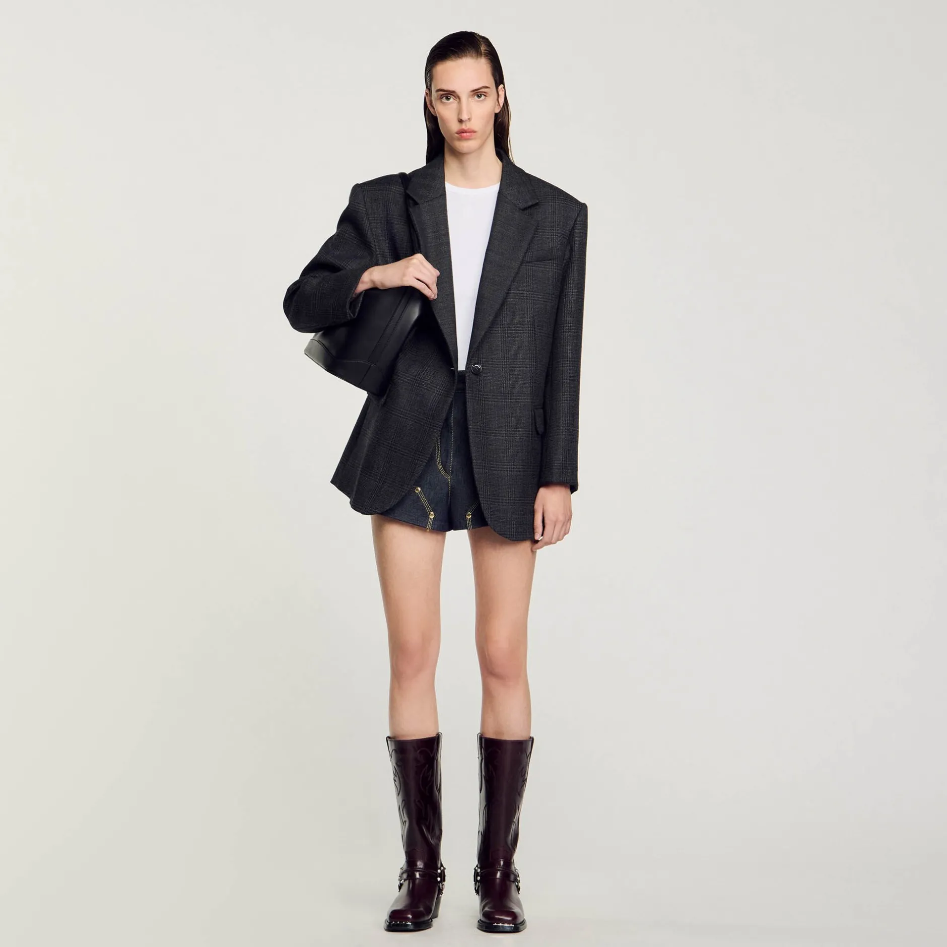 Femme SANDRO Veste De Costume à Carreaux