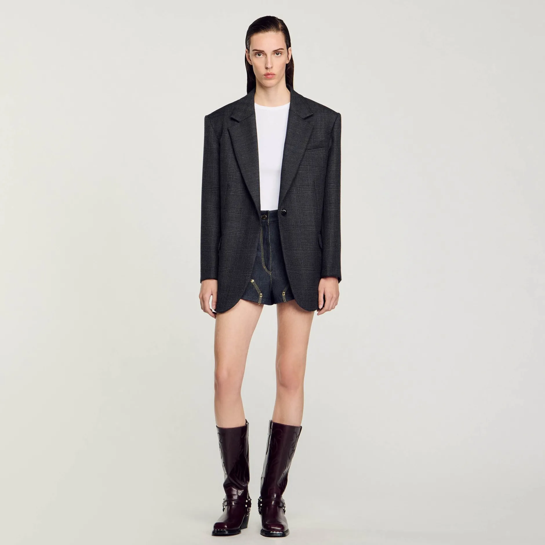 Femme SANDRO Veste De Costume à Carreaux