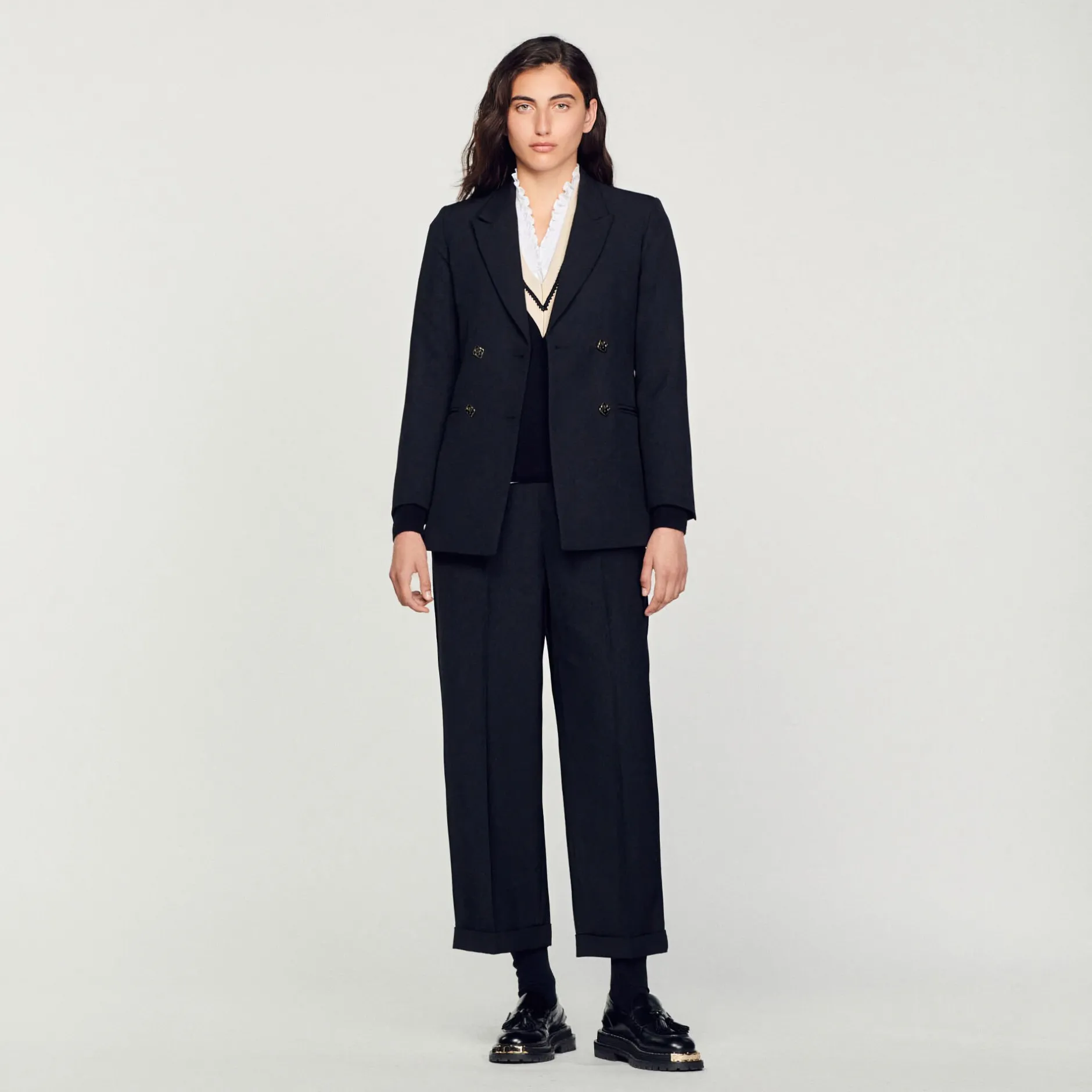 Femme SANDRO Veste De Costume à Double Boutonnage