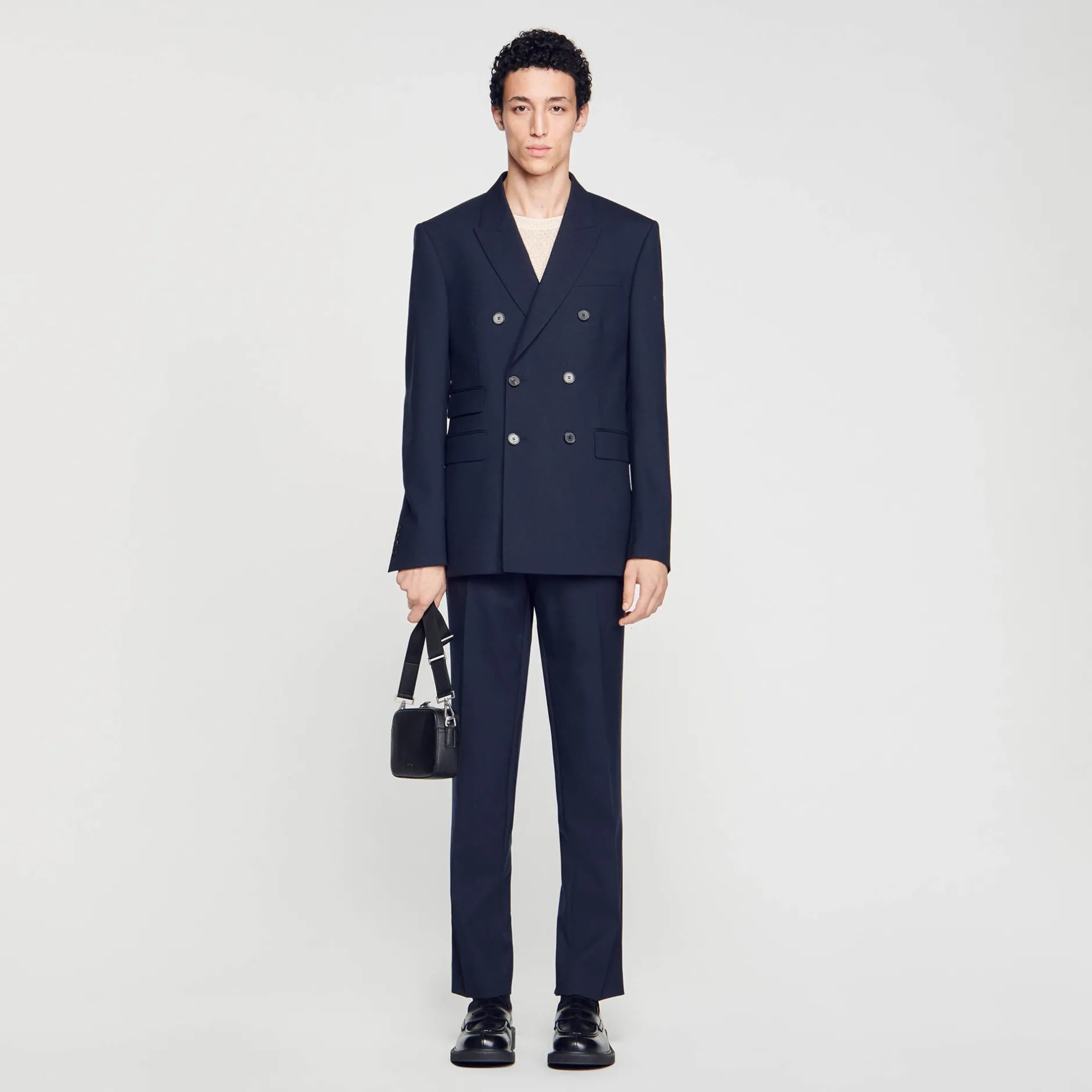 Homme SANDRO Veste De Costume Croisée