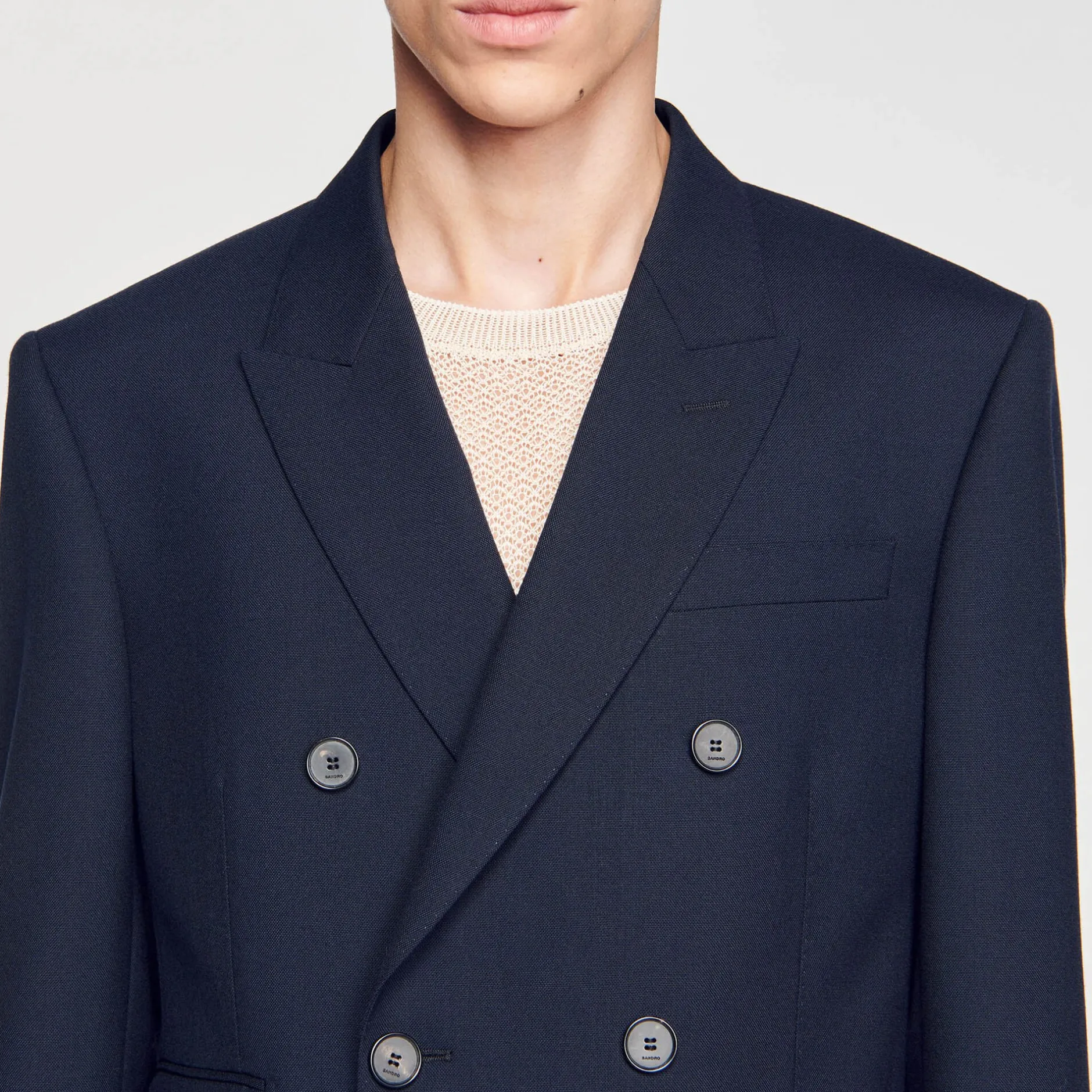 Homme SANDRO Veste De Costume Croisée