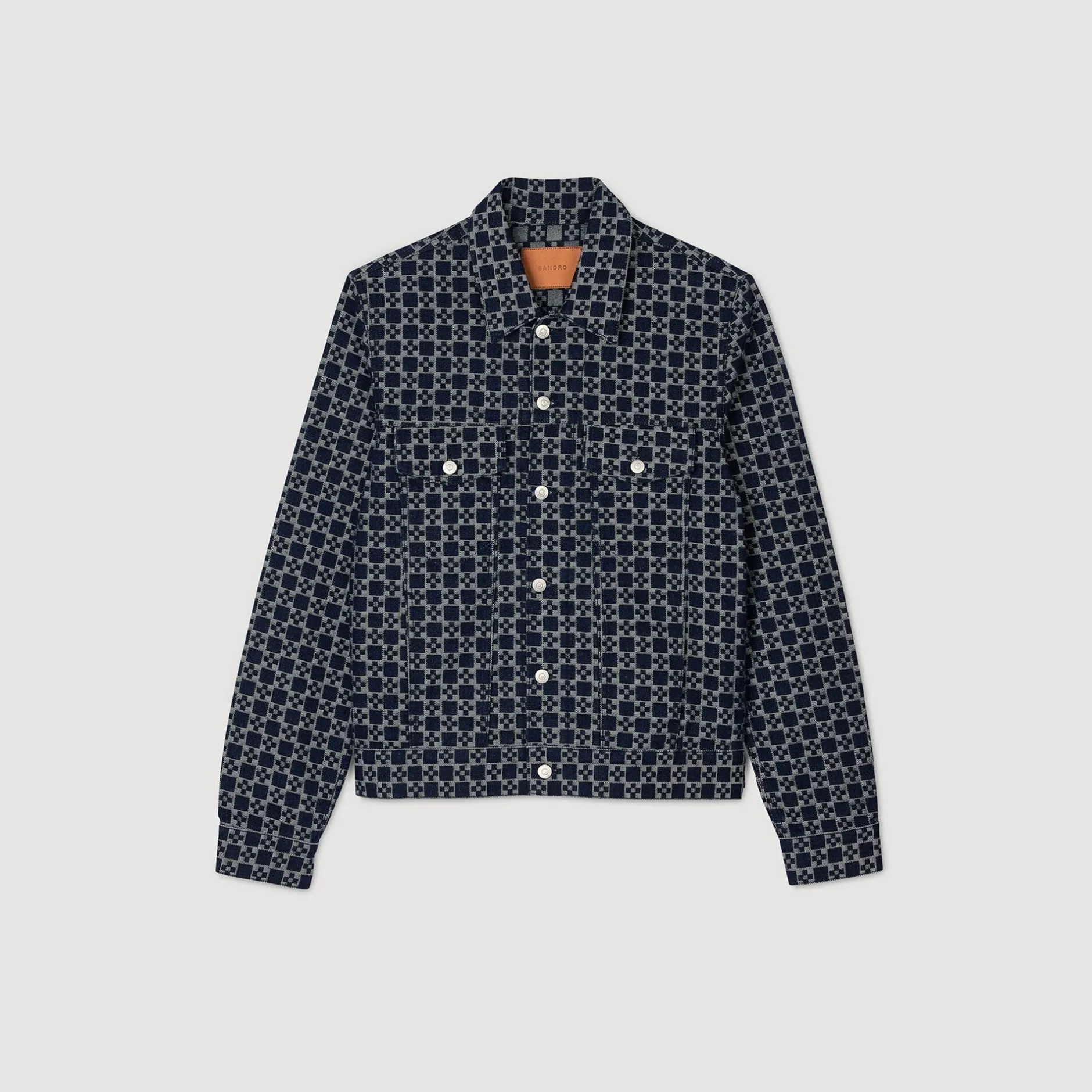 Homme SANDRO Veste En Denim Square Cross